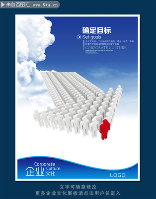 3D小人企業文化展板海報之確定目標